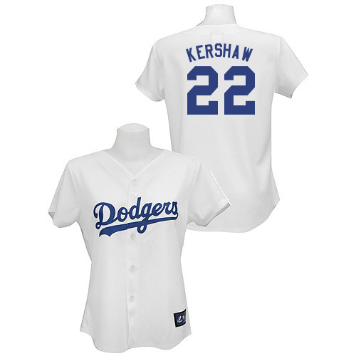 Clayton Kershaw #22 mlb Jersey-L A Dodgers Women's Authentic Home White Baseball Jersey